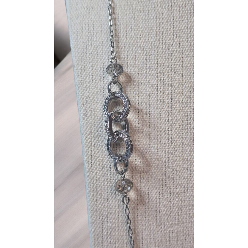 Loft Interlocking Decorative Silver Ovals Long Bo… - image 3